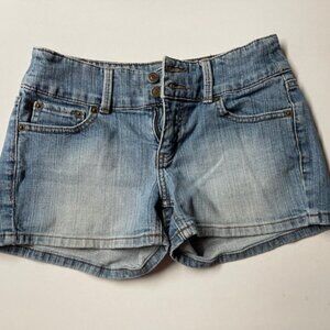 London Jean Double Front Buttons Denim Shorts